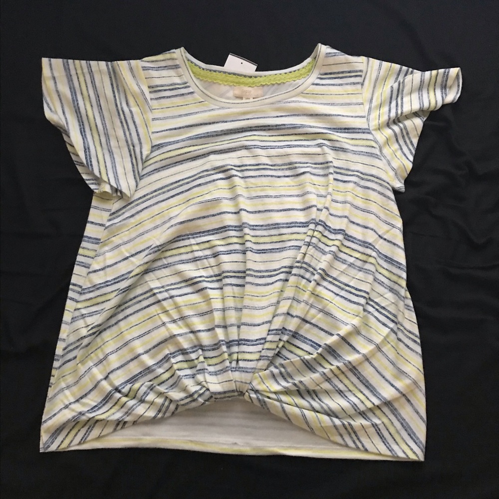 Cupio blue/yellow/white striped shortsleeved